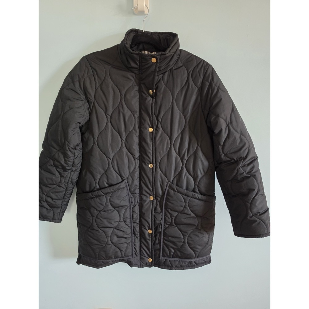 J Crew Signature Cocoon Quilted Puffer PrimaLoft Full Zip Snap Coat Jacket M